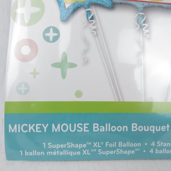 Mickey Mouse Balloon Bouquet 1st Birthday Age 1 Party Decorations Pack of 5 - Picture 2 of 5